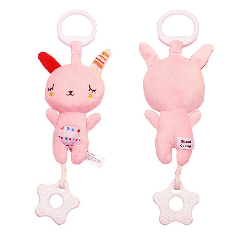 Baby Soft Plush Animal Rattle Hanging Bell Music Doll Toy for Stroller Crib 