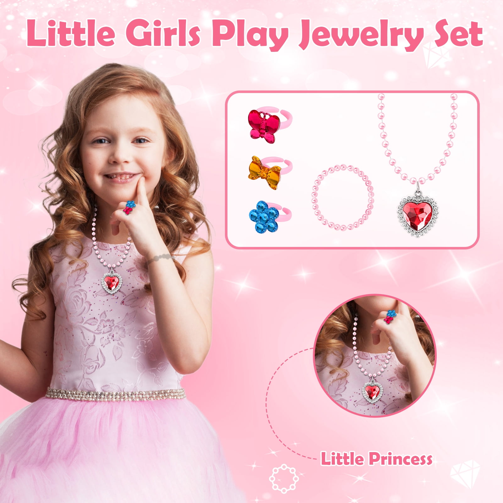 Kids Makeup Kit for Girl, Sendida Princess Dress Up for Girls Toys Makeup Set with Cute Bag Princess Pretend Play Toys for Girls 3 4 5 6 7 8 9