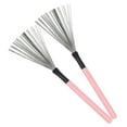 thumbnail image 3 of Shisuyan Percussion Brush Pink Steel 2Pcs 13.8In Cylindrical Handle, 3 of 8