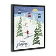 thumbnail image 3 of Stupell Industries Endless Slopes Winter Ski View Sports & Sports Teams Painting Black Floater Framed Canvas Art Print Wall Art, 17 x 21, 3 of 9