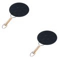 thumbnail image 4 of bedienty Heat Diffuser Plate Disc Kitchen Cookware Milk Coffee Heat Diffuser Ring mer Ring with Wooden Handle 22cm 2Set, 4 of 6
