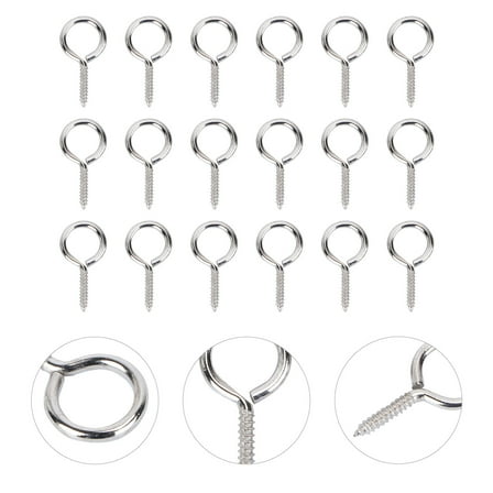 ROSENICE Silver Metal Sheep Eye Screw 36Pcs for Fastening and Hanging