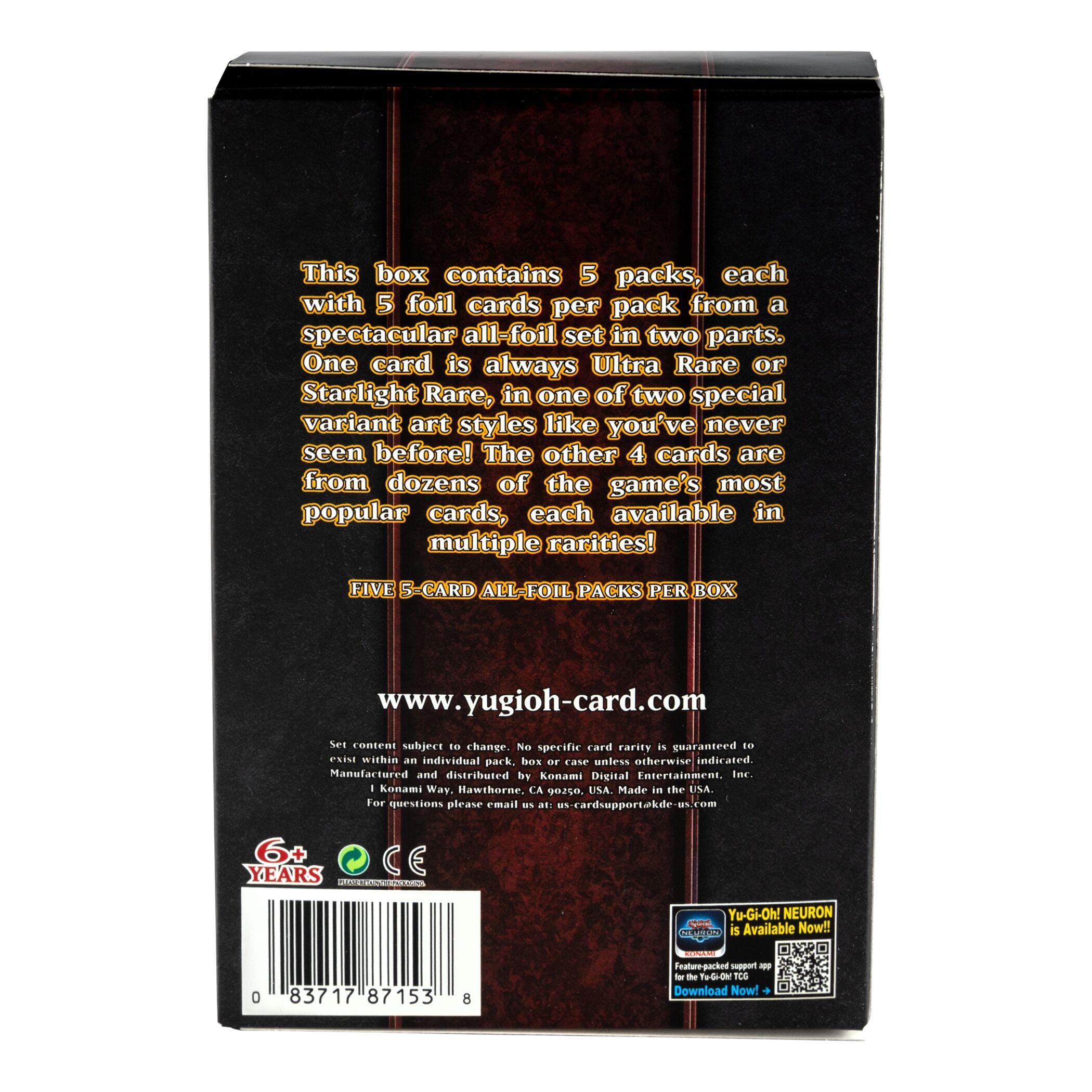 Yu-Gi-Oh! Trading Card Games Rarity Collection 5 Tuck Box - Walmart.com