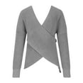amasding Women's V Neck Long Sleeve Pullover Sweater Lightweight Knit