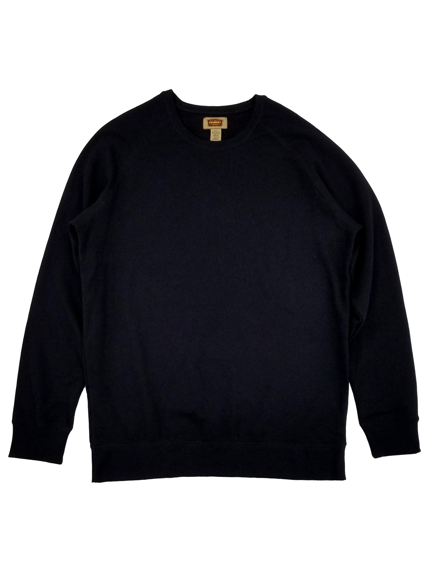 The Foundry Mens Big & Tall Solid Black Fleece Pullover Sweatshirt XLT ...