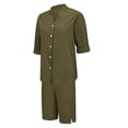 thumbnail image 6 of Dianli Gifts Two Piece Sets for Women Summer Casual Two Piece Set Short Sleeve Shirt and Shorts Lounge Outfit for Everyday Wear Brown L, 6 of 8