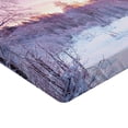 thumbnail image 2 of Ambesonne Landscape Fitted Sheet, Braches Snowy Sunset, Twin XL Size, Lavender Lilac White, 2 of 3