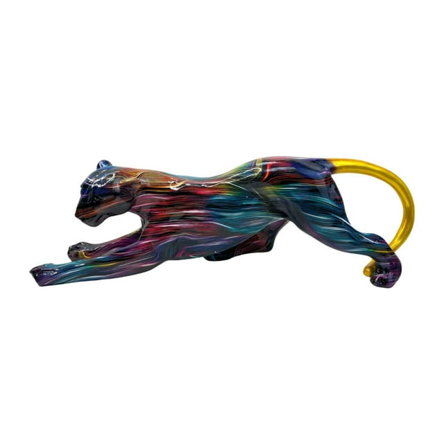 Figura de leopardo, escultura animal, adorno de mesa, estante artesanal decorativo Estilo C