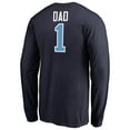 thumbnail image 3 of Men's Navy North Carolina Tar Heels #1 Dad Long Sleeve T-Shirt, 3 of 3