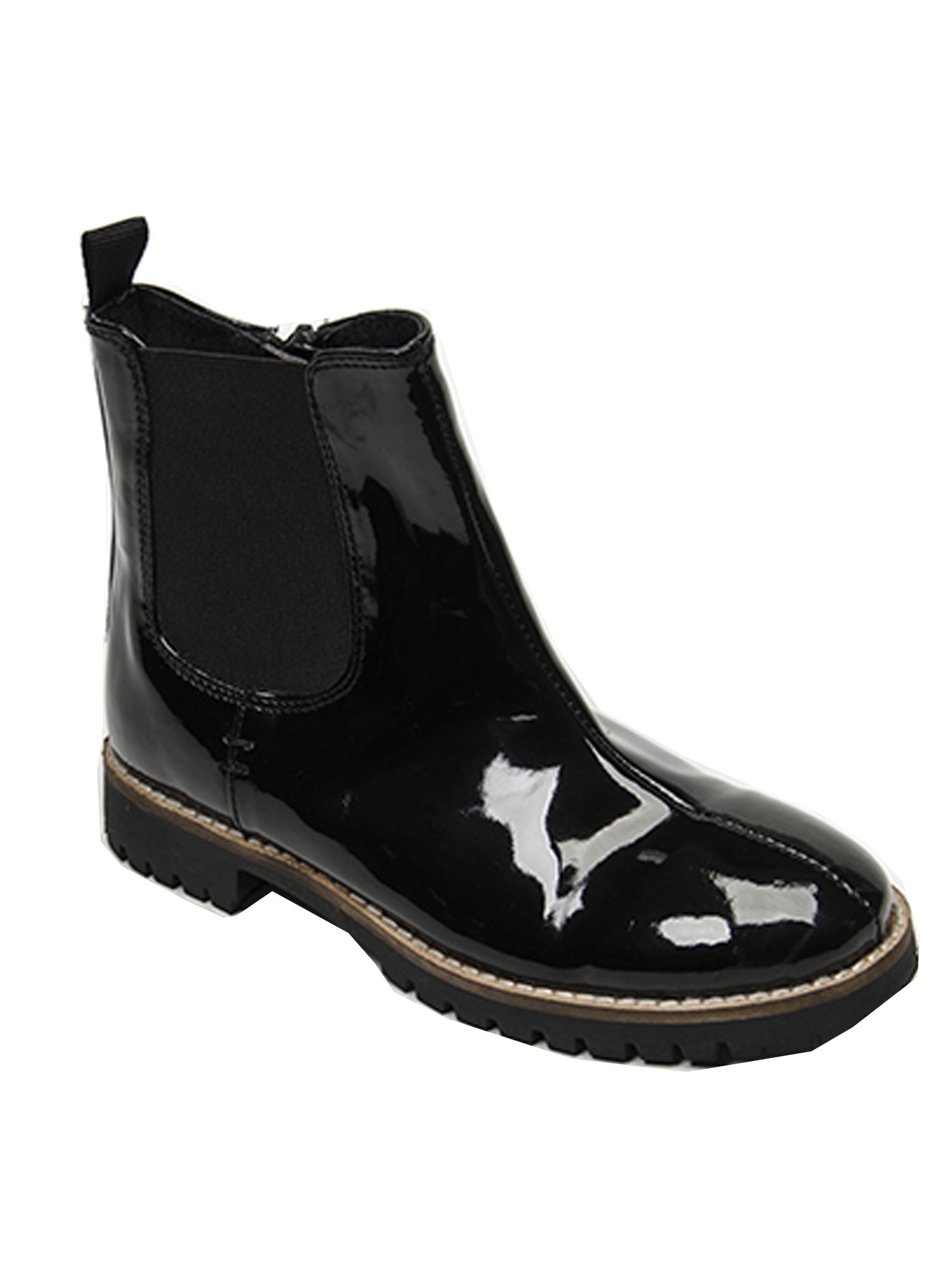 black patent chelsea boots ladies