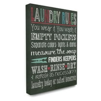 The Stupell Home Decor Collection Laundry Rules Typography Chalkboard Bathroom Stretched Canvas Wall Art