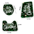 thumbnail image 2 of Hgallory Christmas Bath Mat Set of 3, Polyester Bathroom Mats Includes Bath Rug, U-Shape Toilet Floor Mat and Toilet Pad, Cartoon Decor, 16"x24" + 16"x18" + 15"x16", 1 Pack, Green, Rectangle, 2 of 7