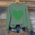 thumbnail image 4 of St Patricks Day Sweatshirt Women Shamrock Sweatshirts Heart Green Clover Graphic Irish Pullover Tops, 4 of 6