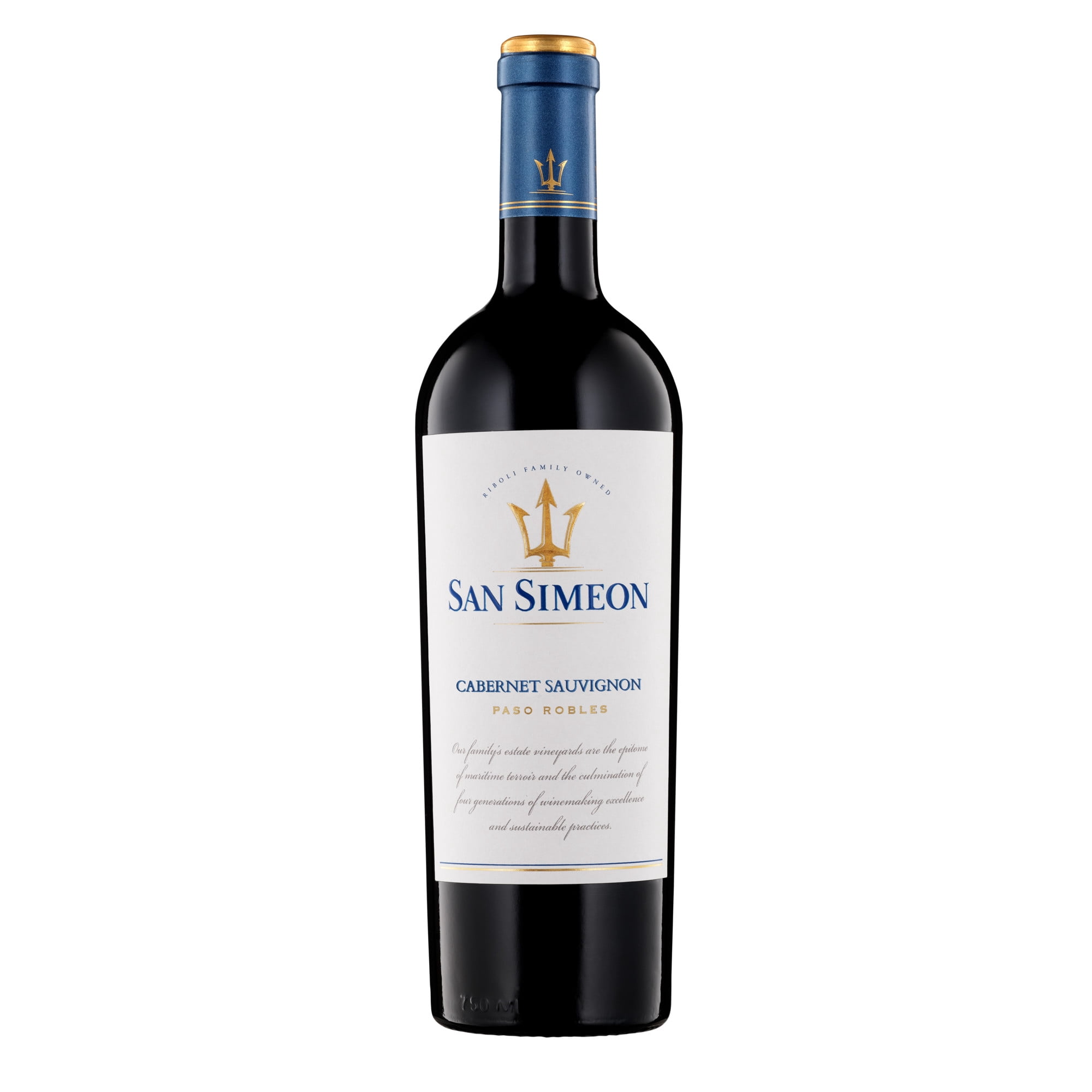 San Simeon Cabernet Sauvignon Estate Red Wine, 750ml Glass Bottle, Paso Robles California, 14.5% ABV