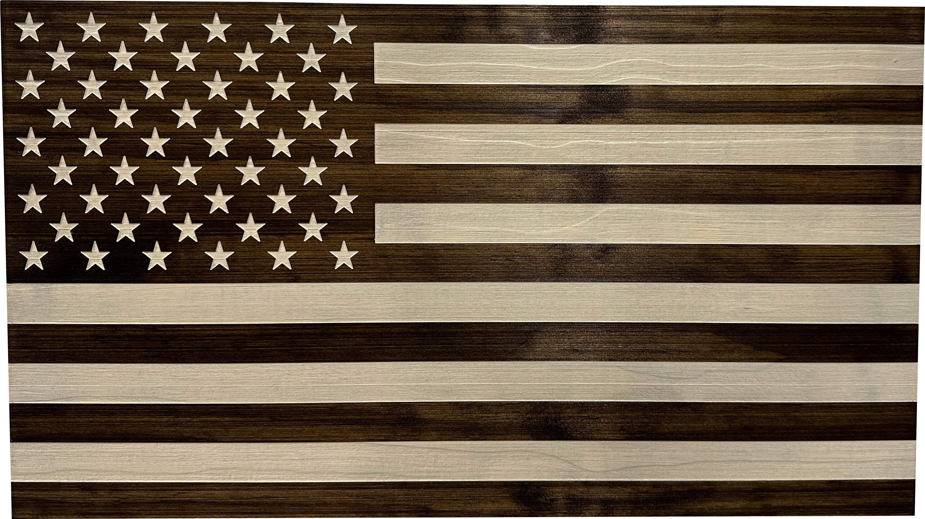 American Flag Hidden Storage Cabinet (Dark Walnut) by Bellewood Designs