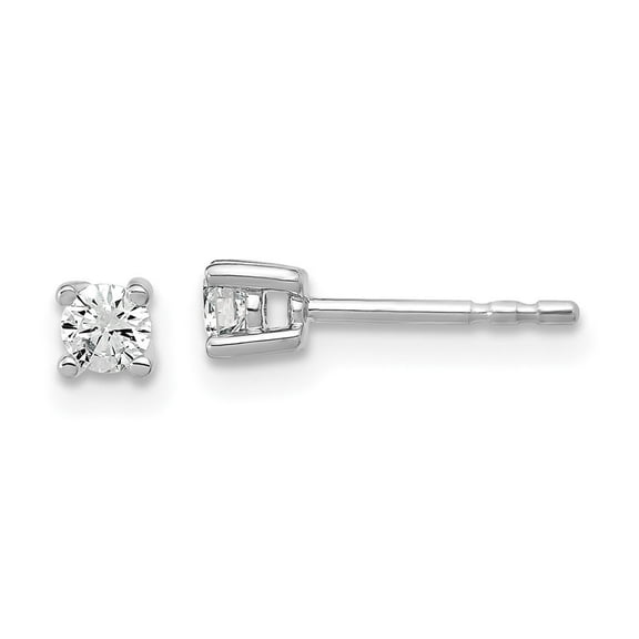 14k White Gold 1/5 Carat Total Weight Round SI1 SI2 G H I Lab Grown Diamond 4 Prong Stud Post Earrings Jewelry for Women