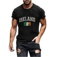 thumbnail image 2 of Njagoc3 Mens Summer Short Sleeve T-Shirt, Crew Neck, Ireland Flag and Text Print, Elegant and Cultural, Breathable Fabric, Perfect for Travel and National Events, 2 of 6
