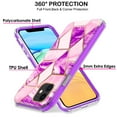 thumbnail image 4 of iPhone 11 2019 6.1 Inch A2111 A2223 A2221 Lightweight Slim Embedded Print Soft Silicone Durable Cover - Purple Marble, 4 of 5
