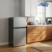 Arctic King 4.5 Cu Ft Two-Door Compact Refrigerator, Stainless Steel Look