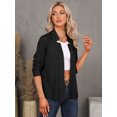 thumbnail image 5 of STARVNC Women Stand Collar Open Front Drop Shoulder Long Sleeve Blazer, 5 of 7