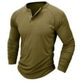 thumbnail image 4 of Yuyuzo Men Basic Tops Long Sleeve 1/4 Button Notch V Neck Cozy Fall Casual Shirts Blouse Solid Color, 4 of 5