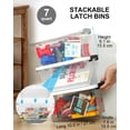 thumbnail image 3 of 6 Pack Plastic Storage Bins With Lids 7 Quart Stackable With Buckle Latches Handles Organizer Totes For Home Office Pantry, 3 of 8