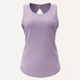 thumbnail image 4 of Ruched Tank Tops for Women, Workout Tank Tops for Women Loose Fitting, Crossback Keyhole Hollow out Sports Tank Tops, Running Sleeveless Yoga Gym Tank Tee Camisole Tops for Lady 0 Purple XXL, 4 of 9