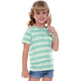 thumbnail image 2 of Kavio TJP0605 Toddlers Striped Jersey Crew Neck Short Sleeve Tee-StripedWhite/IceGreen-4T, 2 of 2