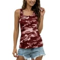 thumbnail image 2 of Sexy Dance Ladies Tank Tops Sleeveless Vest Round Neck T Shirts Loose Blouse Boho Beach Pullover Wine Red XXL, 2 of 7
