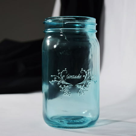 Fantado Wide Mouth Water Blue Mason Jar, 32oz by