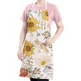 thumbnail image 5 of Pioneer Flower Floral Print Pattern Apron-Garden Aprons for Women with Pockets-Cotton Linen Waterproof Kitchen Cooking Gardening Aprons Adjustable for Kitchen,Cooking,BBQ and Salon 33x27 Inch, 5 of 7