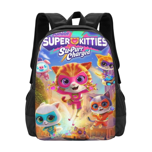 Mochila escolar Super Kitties para hombres y mujeres, ligera, informal, para el día a día, para la universidad, para portátil, para el trabajo y el trabajo.