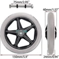 thumbnail image 2 of 2pcs Of 6 Inch Rubber Wheel Replacement Wheelchair Front Wheels Rollator Walker Anti-slip Replacement Casters Grey, 2 of 5