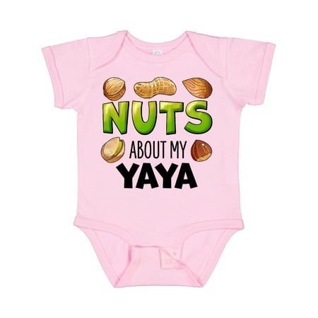 

Inktastic Nuts About My Yaya Peanut Almond Pistachio Gift Baby Boy or Baby Girl Bodysuit