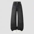 thumbnail image 2 of kpoplk Girls Straight Leg Baggy Jeans Loose Denim Pants with Pockets Classic Casual Style(Black,13-14 Y), 2 of 4