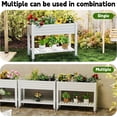 thumbnail image 3 of Yardgrace Raised Garden Bed with Legs, Resin Planter Box for Backyard, Patio, Balcony, with 4 Legs, 4 Swivel Lockable Wheels and Storage Shelf, Light Gray, 3 of 8