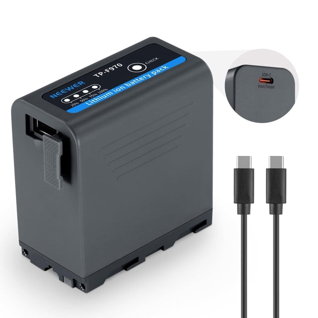 Batería de Repuesto NEEWER Gris 10500mAh NP-F970 Recargable para Videocámara LED