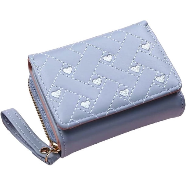 LHSHID Slim Wallet for Women Credit Card Holder with Coin Purse, Ladies Mini Zipper Card Cases with 6 Card Slots