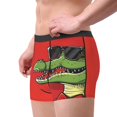 thumbnail image 2 of Honeii Cool Crocodile With Sunglasses Print Mens Boxer Briefs Breathable,Boxer Brief for Men, Moisture-Wicking Underwear-Small, 2 of 5