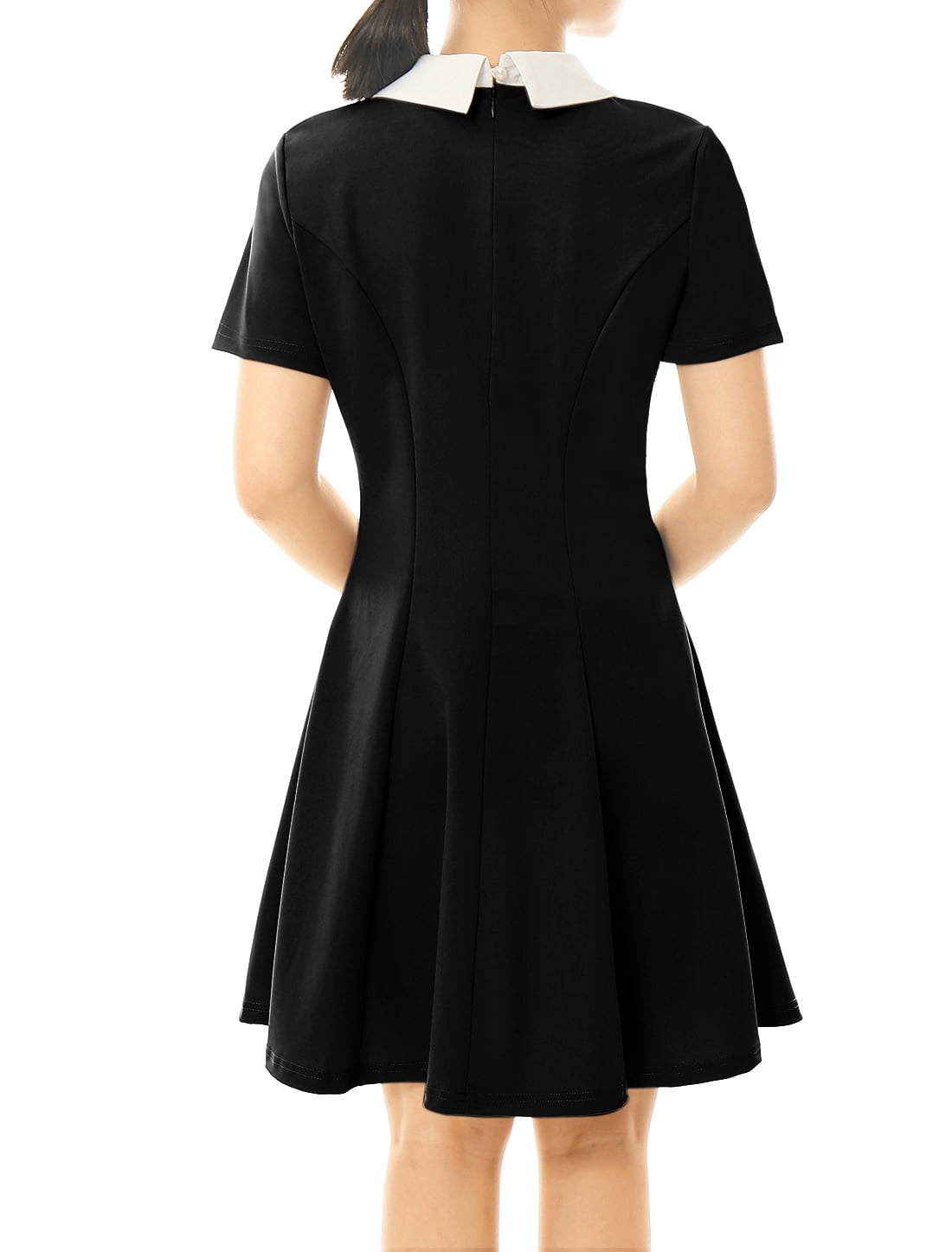 DARING DIVA Halloween Costume Doll Collar Above Knee Flare Dress XS Black