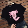 thumbnail image 4 of Camiseta Kawaii con estampado gráfico Axolotl para mujer, blusa informal de manga corta con cuello redondo, Tops Y2K, novedad, 4 of 5