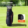 thumbnail image 6 of VEVOR Golf Cart Bag with 14 Way Organizer Divider Top, 36” 13 Pockets Premium Cart Bag, Durable Golf Bags with Handles & Dust Cover & Detachable Straps for Men & Women, Black & Orange, 6 of 9