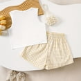 thumbnail image 4 of Cethrio Girls Casual Outfit Sets, Fashion 2 Piece Short Sleeve T-shirts and Shorts Sets Beige Size 7-8T, 4 of 6