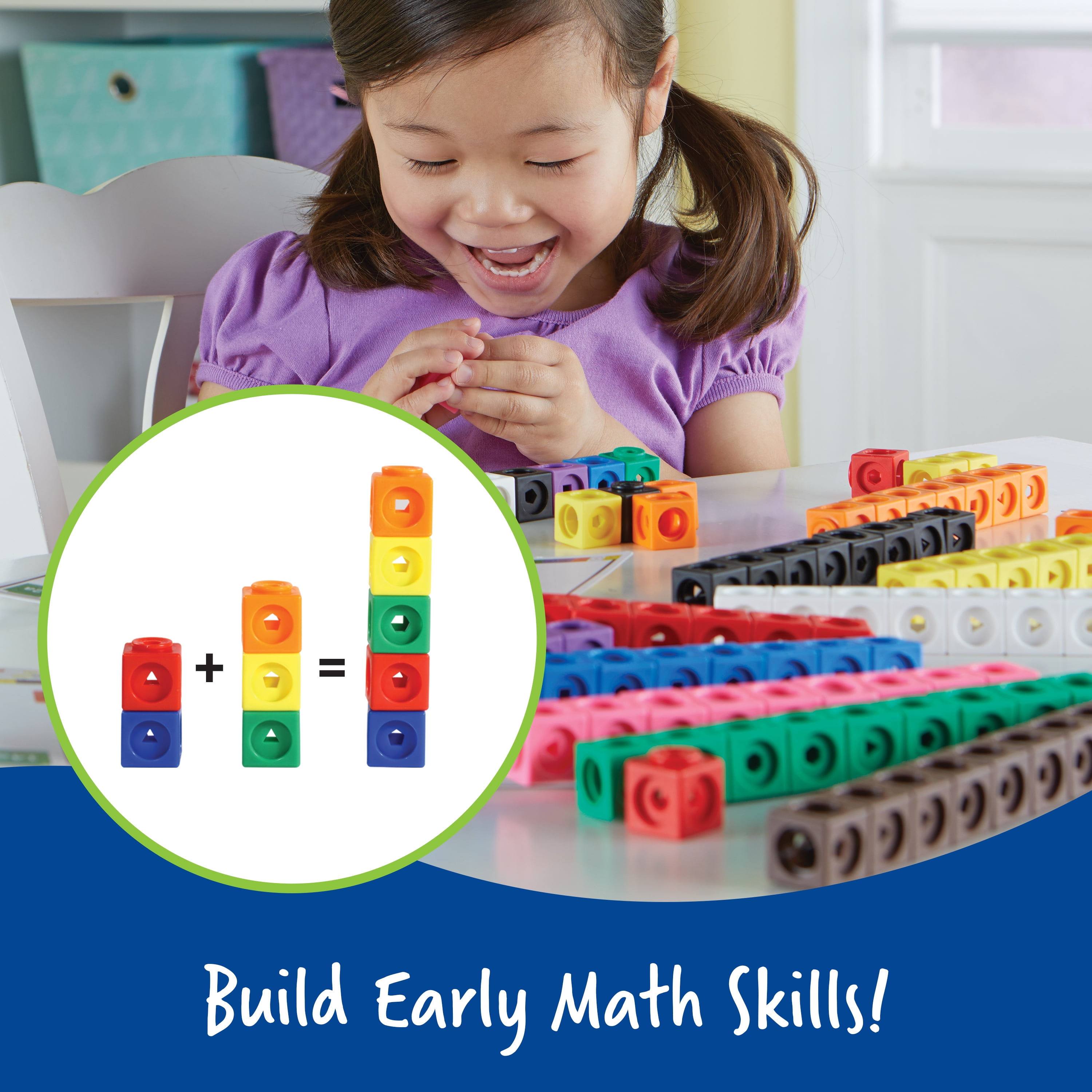 Toddlers Learning Resources Early Education Math Link Cube for Preschool Learn 