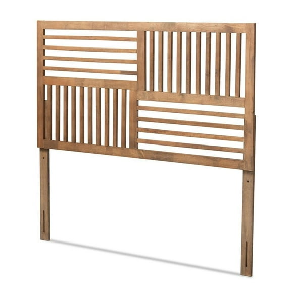 Bowery Hill Modern Rubber Wood Full Size Headboard in Ash Walnut