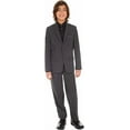 thumbnail image 4 of Calvin Klein Boys' Long Sleeve Sateen Dress Shirt, Style with Buttoned Cuffs & Shirttail Hem 20 Black, 4 of 6