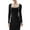 Black, variant on SHAPERX Women's Long Sleeve Dress Soft Lounge Ribbed Square Neck Bodycon Maxi Dresses