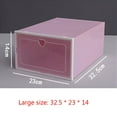 thumbnail image 2 of jesticaly Stackable Storage Shoe Box Clear Closet Stackable Storage Shelf Plastic Shoe Organizer Womens Mens Shoes Container light pink, 2 of 6