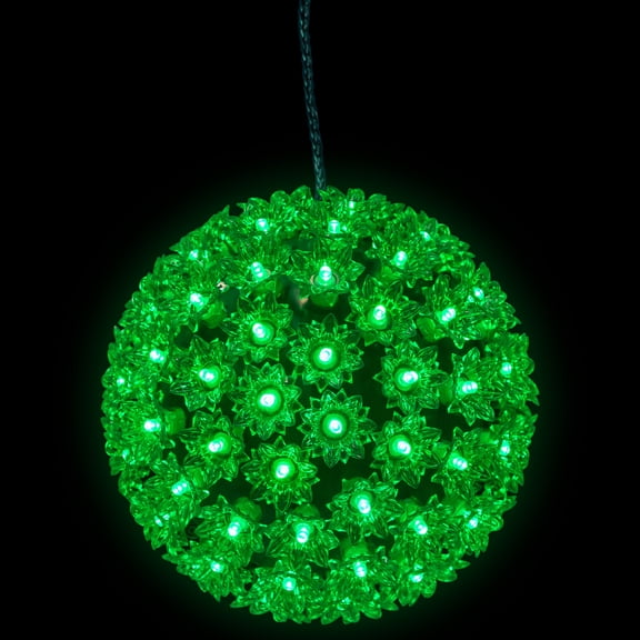 Northlight LED Lighted Starlight Sphere Outdoor Hanging Christmas Decoration- 7.5" - Green Lights