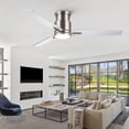 thumbnail image 5 of Noaman 52 inch Brushed Nickel Ceiling Fan with Light, Low Profile DC Motor Remote Control for Medium Room, 5 of 15